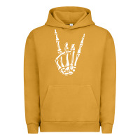 Pigment Peanut Butter rock on skeleton hand Urban Hoodie - linhVisuals