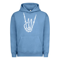Pigment Pebble Blue rock on skeleton hand Urban Hoodie - linhVisuals