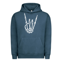 Pigment Midnight Navy rock on skeleton hand Urban Hoodie - linhVisuals