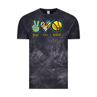 Cloud Black Peace Love Softball Vintage Tee - Jasminsmagicworld