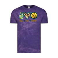 Cloud Purple Peace Love Softball Vintage Tee - Jasminsmagicworld