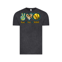 Vintage Black Peace Love Softball Vintage Tee - Jasminsmagicworld