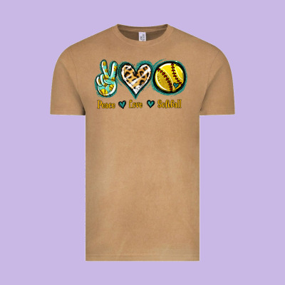 Peace Love Softball Vintage Tee Designed By Jasminsmagicworld