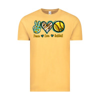 Vintage Mustard Peace Love Softball Vintage Tee - Jasminsmagicworld
