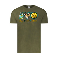 Vintage Olive Peace Love Softball Vintage Tee - Jasminsmagicworld