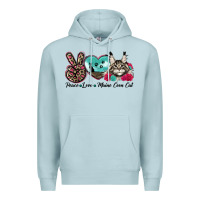 Blue Mist peace love maine coon cat Premium Hoodie - LillyAllenDesigns