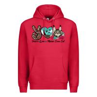 Cardinal peace love maine coon cat Premium Hoodie - LillyAllenDesigns