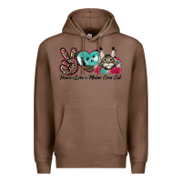 Chestnut peace love maine coon cat Premium Hoodie - LillyAllenDesigns