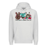 Dove Grey peace love maine coon cat Premium Hoodie - LillyAllenDesigns