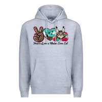 Heather Grey peace love maine coon cat Premium Hoodie - LillyAllenDesigns
