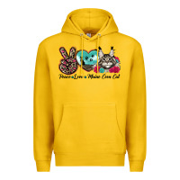 Lemon peace love maine coon cat Premium Hoodie - LillyAllenDesigns