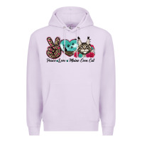 Lilac peace love maine coon cat Premium Hoodie - LillyAllenDesigns