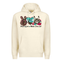 Sandshell peace love maine coon cat Premium Hoodie - LillyAllenDesigns