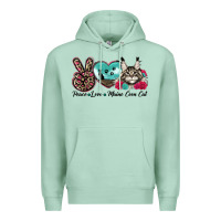 Seafoam peace love maine coon cat Premium Hoodie - LillyAllenDesigns