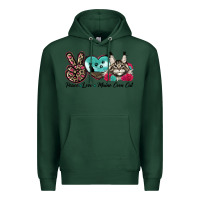 Sports Green peace love maine coon cat Premium Hoodie - LillyAllenDesigns