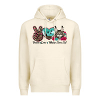 Tofu peace love maine coon cat Premium Hoodie - LillyAllenDesigns