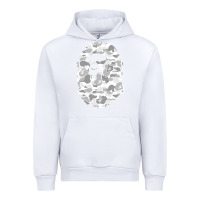 White Gorilla Head Shot Urban Hoodie - linhVisuals