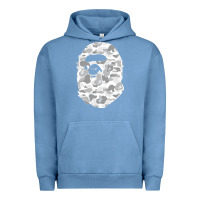 Pigment Pebble Blue Gorilla Head Shot Urban Hoodie - linhVisuals