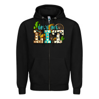 Black western lets get lit ado Zipper Hoodie - AdoDesignShop