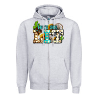 Heather Grey western lets get lit ado Zipper Hoodie - AdoDesignShop