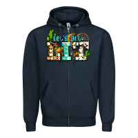Navy western lets get lit ado Zipper Hoodie - AdoDesignShop