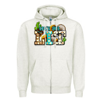 Oatmeal Heather western lets get lit ado Zipper Hoodie - AdoDesignShop