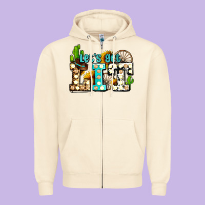 Western Lets Get Lit Ado Zipper Hoodie Designed By Adodesignshop