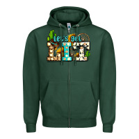Sports Green western lets get lit ado Zipper Hoodie - AdoDesignShop