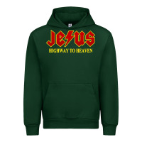 Forest Green jesus rocks highway to heaven Urban Hoodie - linhVisuals