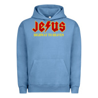 Pigment Pebble Blue jesus rocks highway to heaven Urban Hoodie - linhVisuals