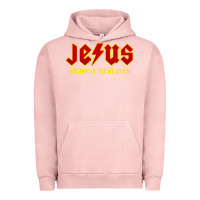 Pigment Salmon jesus rocks highway to heaven Urban Hoodie - linhVisuals