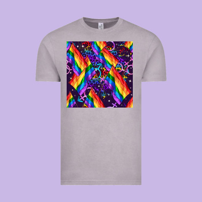Lgbt Flag Seamless Pattern Vintage Tee Designed By Fadigitalartstudio