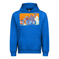 Cobalt bigfoot t  shirt bigfoot riding motorcycle for biker sasquatch chick t Urban Hoodie - linhVisuals