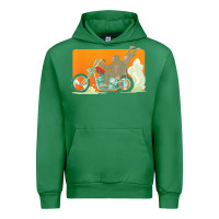 Emerald bigfoot t  shirt bigfoot riding motorcycle for biker sasquatch chick t Urban Hoodie - linhVisuals