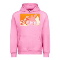 Fuchsia Pink bigfoot t  shirt bigfoot riding motorcycle for biker sasquatch chick t Urban Hoodie - linhVisuals