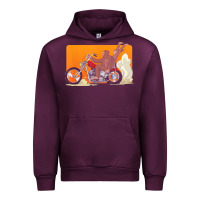 Mauve Wine bigfoot t  shirt bigfoot riding motorcycle for biker sasquatch chick t Urban Hoodie - linhVisuals