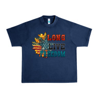 Navy Long live freedom Urban Heavy Tee - FaDigitalArtStudio