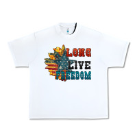 White Long live freedom Urban Heavy Tee - FaDigitalArtStudio