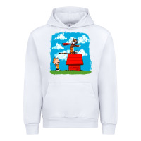 White Calvin Hobbes Urban Hoodie - linhVisuals