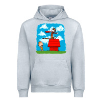 Heather Grey Calvin Hobbes Urban Hoodie - linhVisuals