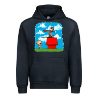Navy Calvin Hobbes Urban Hoodie - linhVisuals