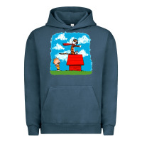 Pigment Midnight Navy Calvin Hobbes Urban Hoodie - linhVisuals
