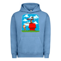 Pigment Pebble Blue Calvin Hobbes Urban Hoodie - linhVisuals