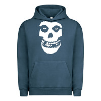 Pigment Midnight Navy mens skull Urban Hoodie - linhVisuals