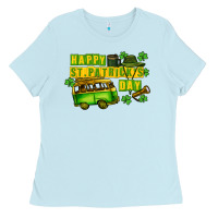 Baby Blue Camper Happy St. Patrick's Day Ladies Tee - CowGirlArtShop