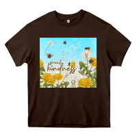 Chocolate Brown spread kindness with dandelions Heavy Core Tee - TumblerDesignByShophia