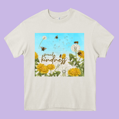 Spread Kindness With Dandelions Heavy Core Tee Designed By Tumblerdesignbyshophia