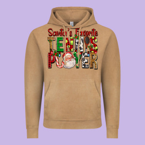 Santa's Favorite Tennis Player For Christmas Vintage Hoodie Designed By Fadigitalartstudio