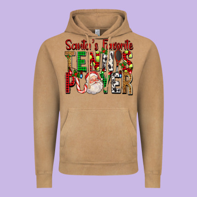 Santa's Favorite Tennis Player For Christmas Vintage Hoodie Designed By Fadigitalartstudio