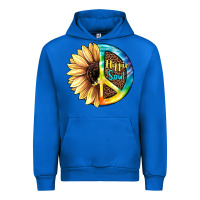 Cobalt Hippie Soul with Sunflower and Leopard Background Urban Hoodie - JahusDesignShop